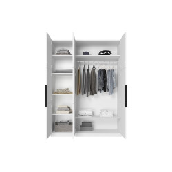 Szafa 150 z ryflowanym frontem Kolekcja Asha Meble Bogart biała