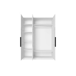 Szafa 150 z ryflowanym frontem Kolekcja Asha Meble Bogart biała