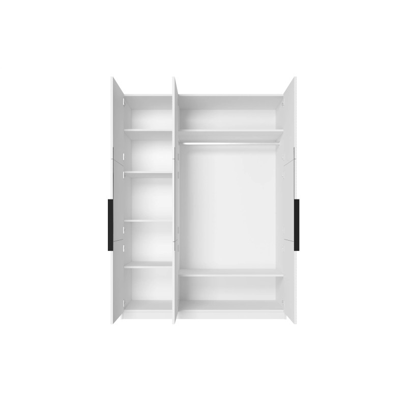 Szafa 150 z ryflowanym frontem Kolekcja Asha Meble Bogart biała