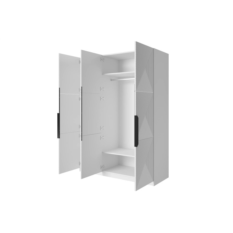 Szafa 150 z ryflowanym frontem Kolekcja Asha Meble Bogart biała