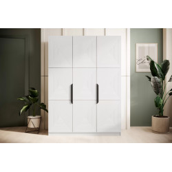 Szafa 150 z ryflowanym frontem Kolekcja Asha Meble Bogart biała