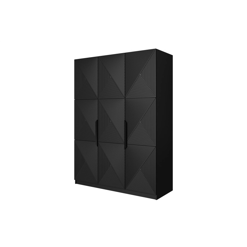 Szafa 150 z ryflowanym frontem Kolekcja Asha Meble Bogart czarna