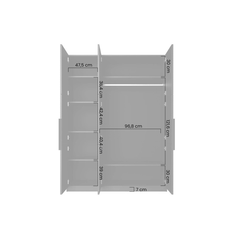 Szafa 150 z ryflowanym frontem Kolekcja Asha Meble Bogart dąb