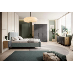 Szafa 150 z ryflowanym frontem Kolekcja Asha Meble Bogart dąb