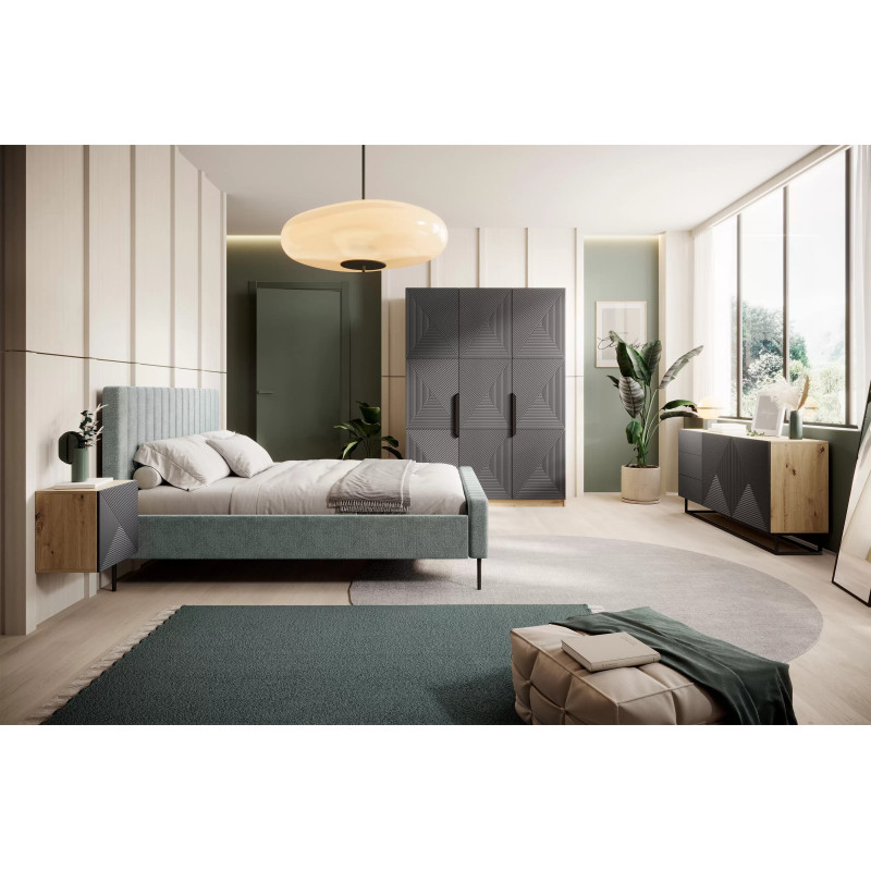 Szafa 150 z ryflowanym frontem Kolekcja Asha Meble Bogart dąb