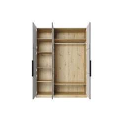 Szafa 150 z ryflowanym frontem Kolekcja Asha Meble Bogart dąb