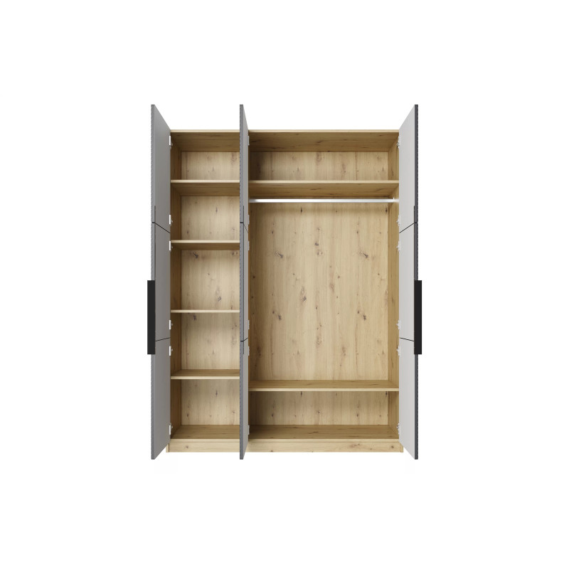 Szafa 150 z ryflowanym frontem Kolekcja Asha Meble Bogart dąb