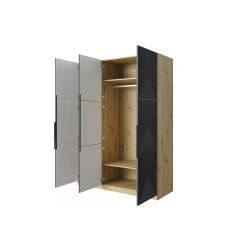 Szafa 150 z ryflowanym frontem Kolekcja Asha Meble Bogart dąb