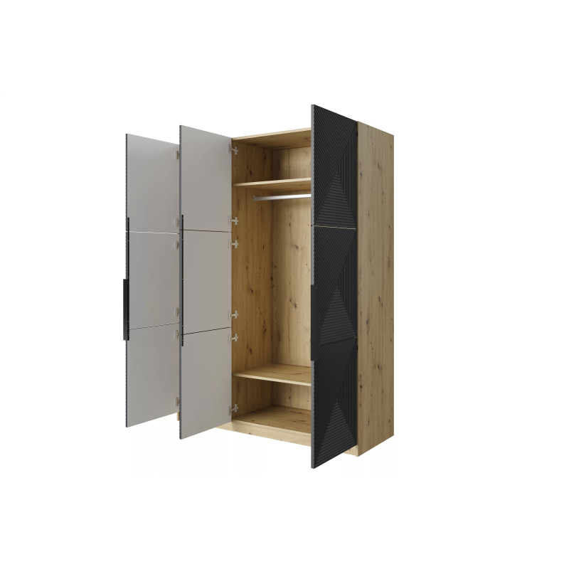 Szafa 150 z ryflowanym frontem Kolekcja Asha Meble Bogart dąb