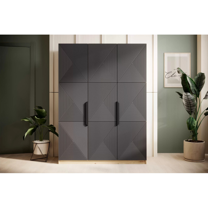 Szafa 150 z ryflowanym frontem Kolekcja Asha Meble Bogart dąb