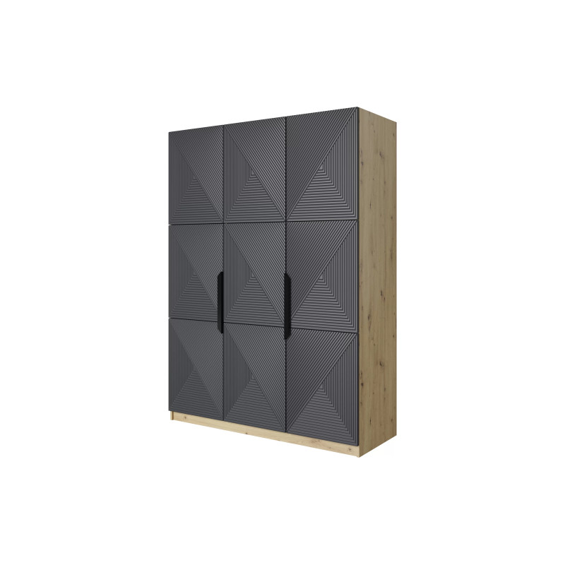 Szafa 150 z ryflowanym frontem Kolekcja Asha Meble Bogart dąb