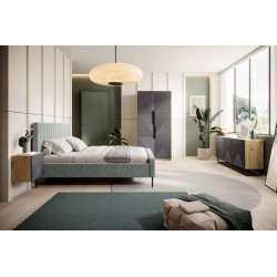 Szafa 100 z ryflowanym frontem Kolekcja Asha Meble Bogart dąb