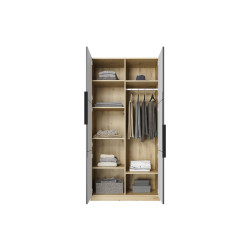 Szafa 100 z ryflowanym frontem Kolekcja Asha Meble Bogart dąb