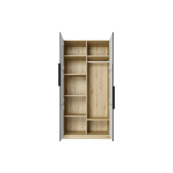 Szafa 100 z ryflowanym frontem Kolekcja Asha Meble Bogart dąb