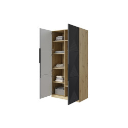 Szafa 100 z ryflowanym frontem Kolekcja Asha Meble Bogart dąb