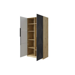 Szafa 100 z ryflowanym frontem Kolekcja Asha Meble Bogart dąb