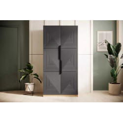 Szafa 100 z ryflowanym frontem Kolekcja Asha Meble Bogart dąb