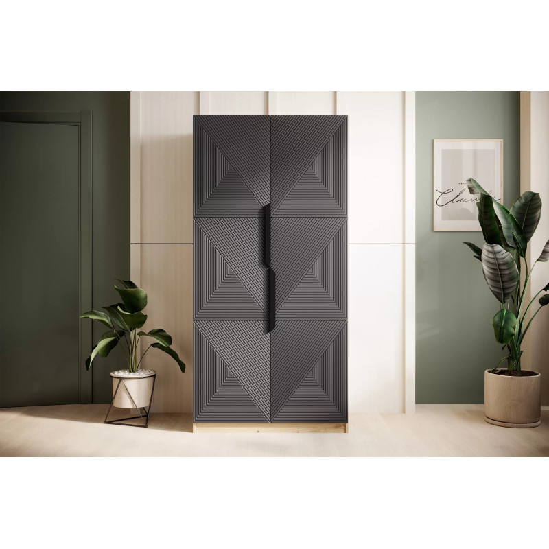 Szafa 100 z ryflowanym frontem Kolekcja Asha Meble Bogart dąb