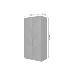 Szafa 100 z ryflowanym frontem Kolekcja Asha Meble Bogart czarna