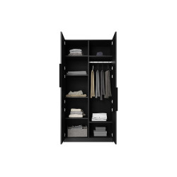 Szafa 100 z ryflowanym frontem Kolekcja Asha Meble Bogart czarna