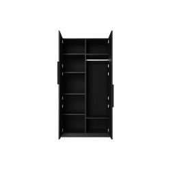 Szafa 100 z ryflowanym frontem Kolekcja Asha Meble Bogart czarna