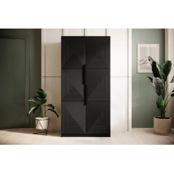 Szafa 100 z ryflowanym frontem Kolekcja Asha Meble Bogart czarna