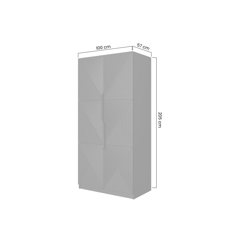 Szafa 100 z ryflowanym frontem Kolekcja Asha Meble Bogart biała