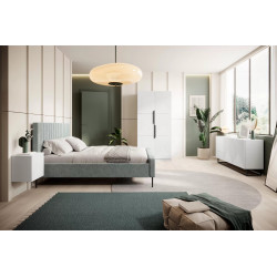 Szafa 100 z ryflowanym frontem Kolekcja Asha Meble Bogart biała