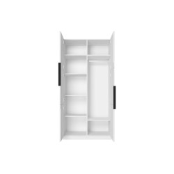 Szafa 100 z ryflowanym frontem Kolekcja Asha Meble Bogart biała