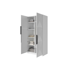 Szafa 100 z ryflowanym frontem Kolekcja Asha Meble Bogart biała