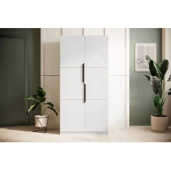 Szafa 100 z ryflowanym frontem Kolekcja Asha Meble Bogart biała