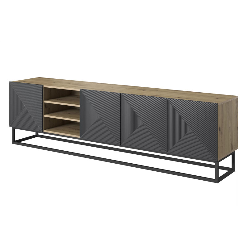 Szafka RTV 200 z wnęką na metalowym stelażu Kolekcja Asha Meble Szafka RTV 200 z wnęką na metalowym stelażu Kolekcja Asha Meble