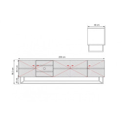 Szafka RTV 200 na metalowym stelażu Kolekcja Asha Meble Bogart