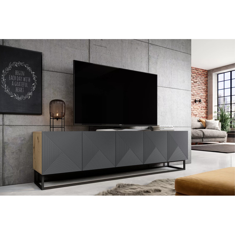 Szafka RTV 200 na metalowym stelażu Kolekcja Asha Meble Bogart