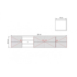 Wisząca szafka RTV 200 z wnęką Kolekcja Asha Meble Bogart czarna