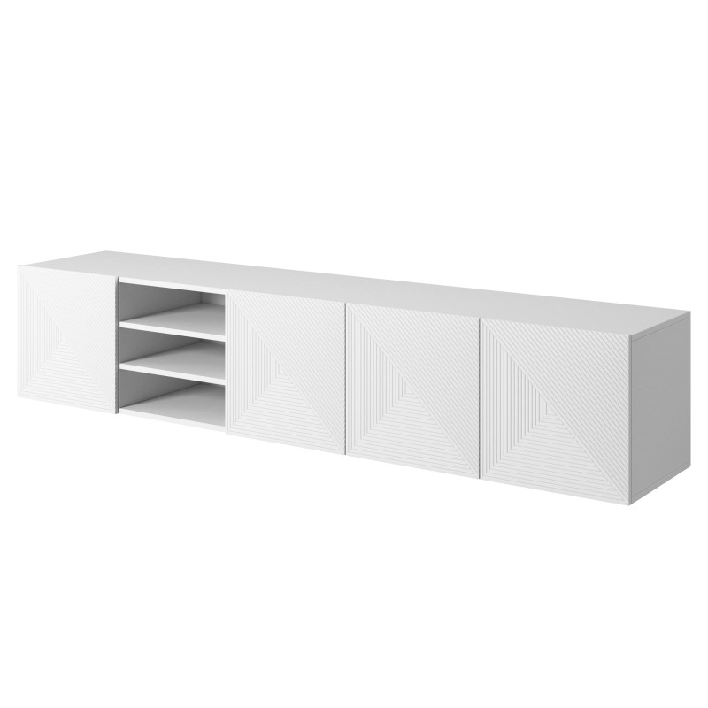 Wisząca szafka RTV 200 z wnęką Kolekcja Asha Meble Bogart biała