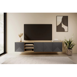 Wisząca szafka RTV 200 z wnęką Kolekcja Asha Meble Bogart dąb Wisząca szafka RTV 200 z wnęką Kolekcja Asha Meble Bogart dąb