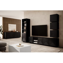 Szafka RTV 200 z wnęką Kolekcja Asha Meble Bogart czarna