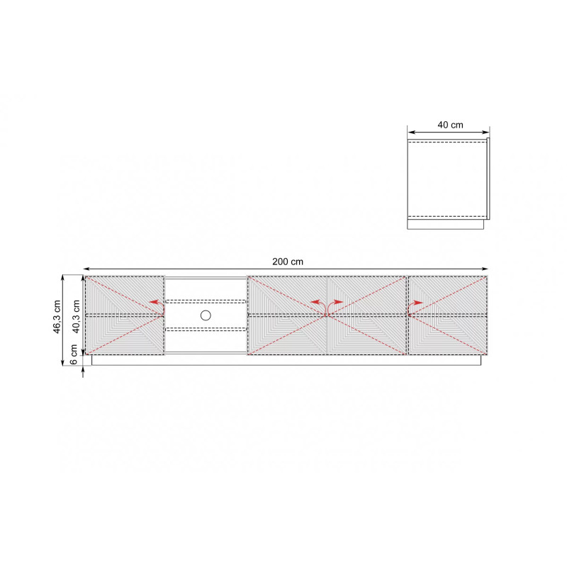 Szafka RTV 200 z wnęką Kolekcja Asha Meble Bogart biała