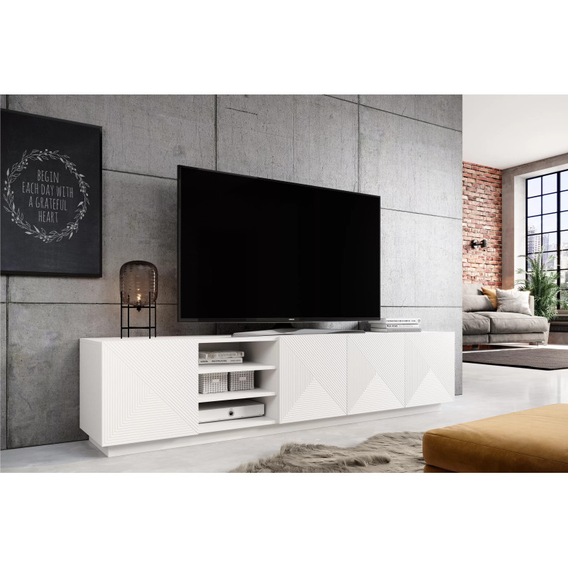 Szafka RTV 200 z wnęką Kolekcja Asha Meble Bogart biała