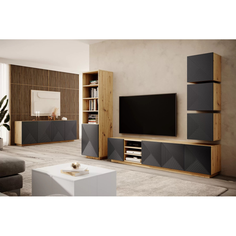 Szafka RTV 200 z wnęką Kolekcja Asha Meble Bogart dąb artisan