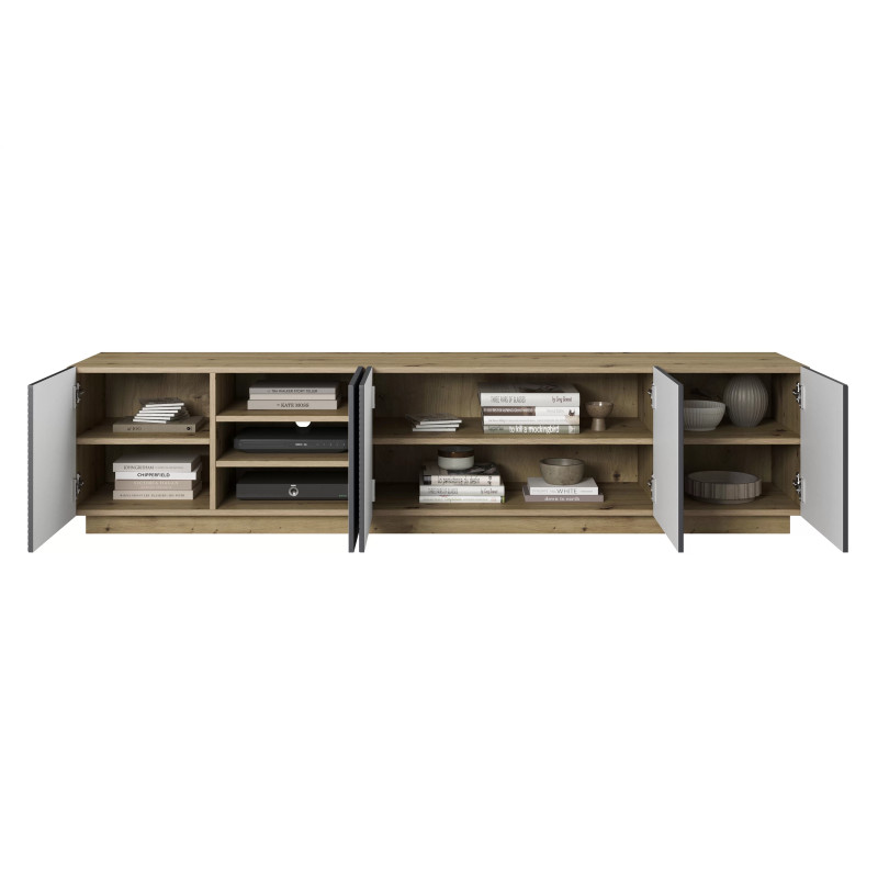 Szafka RTV 200 z wnęką Kolekcja Asha Meble Bogart dąb artisan
