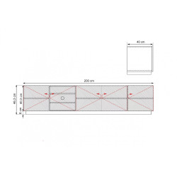 Szafka RTV 200 Kolekcja Asha Meble Bogart dąb artisan Szafka RTV 200 Kolekcja Asha Meble Bogart dąb artisan