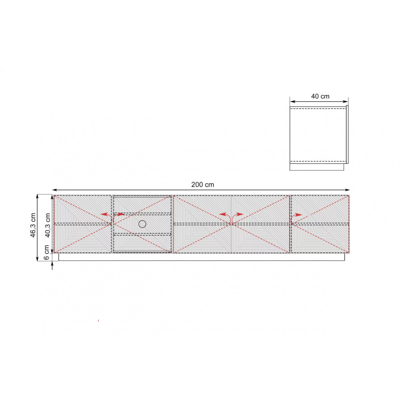 Szafka RTV 200 Kolekcja Asha Meble Bogart czarna