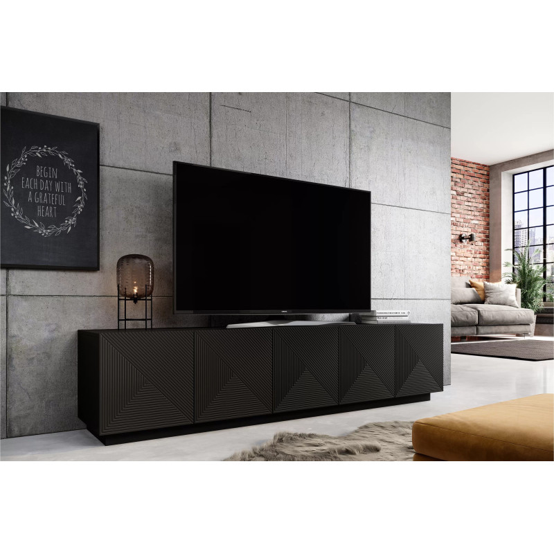 Szafka RTV 200 Kolekcja Asha Meble Bogart czarna