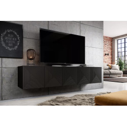 Wisząca szafka RTV 200 Kolekcja Asha Meble Bogart czarna