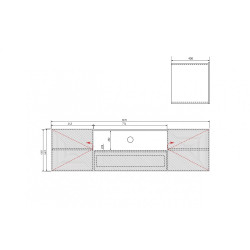 Wisząca szafka RTV 167 z szufladą Kolekcja Asha Meble Bogart Wisząca szafka RTV 167 z szufladą Kolekcja Asha Meble Bogart