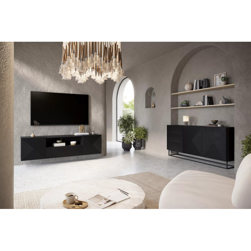 Wisząca szafka RTV 167 z szufladą Kolekcja Asha Meble Bogart