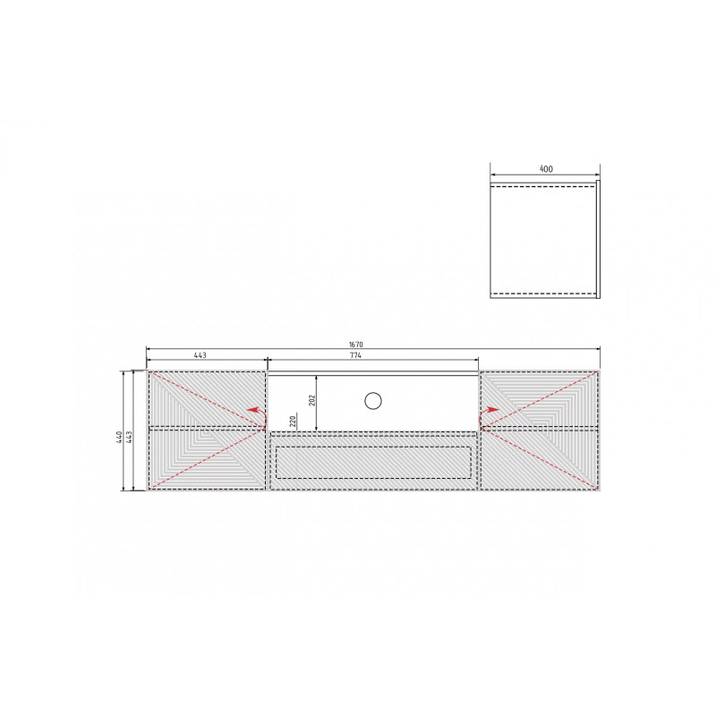 Wisząca szafka RTV 167 z szufladą Kolekcja Asha Meble Bogart
