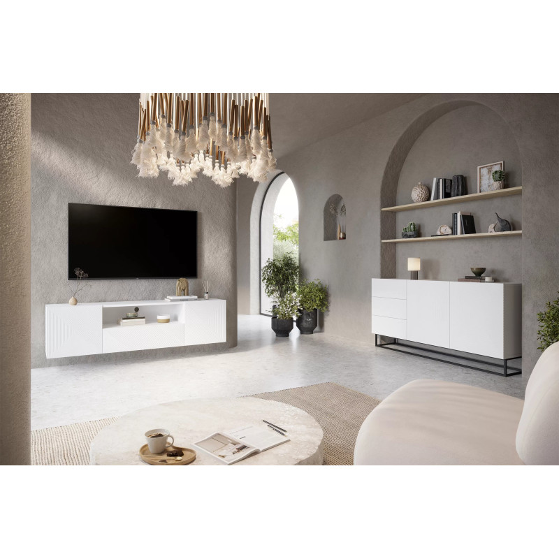 Wisząca szafka RTV 167 z szufladą Kolekcja Asha Meble Bogart